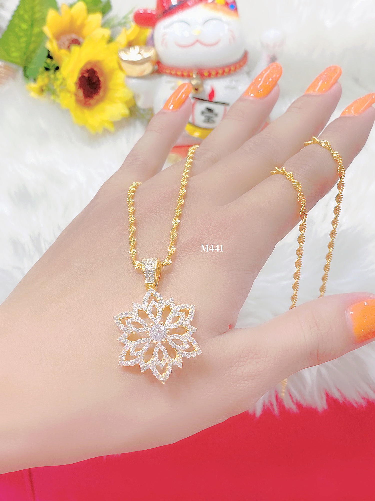 Dây chuyền mặt xoàn mạ 18k cao cấp H