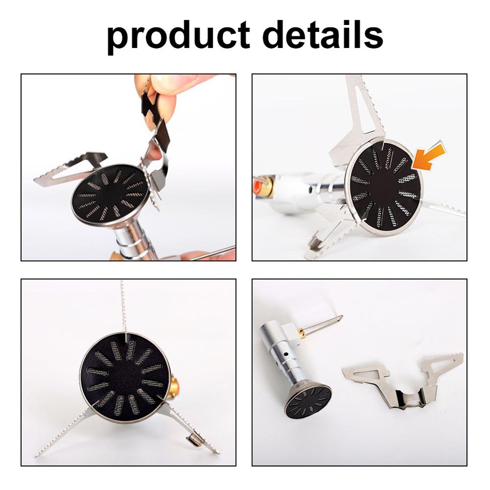 Mini Camping Stove Backpacking Gases Burner Stove with Removable Bracket for Outdoor Cooking Camping Picnic Backpacking Hiking