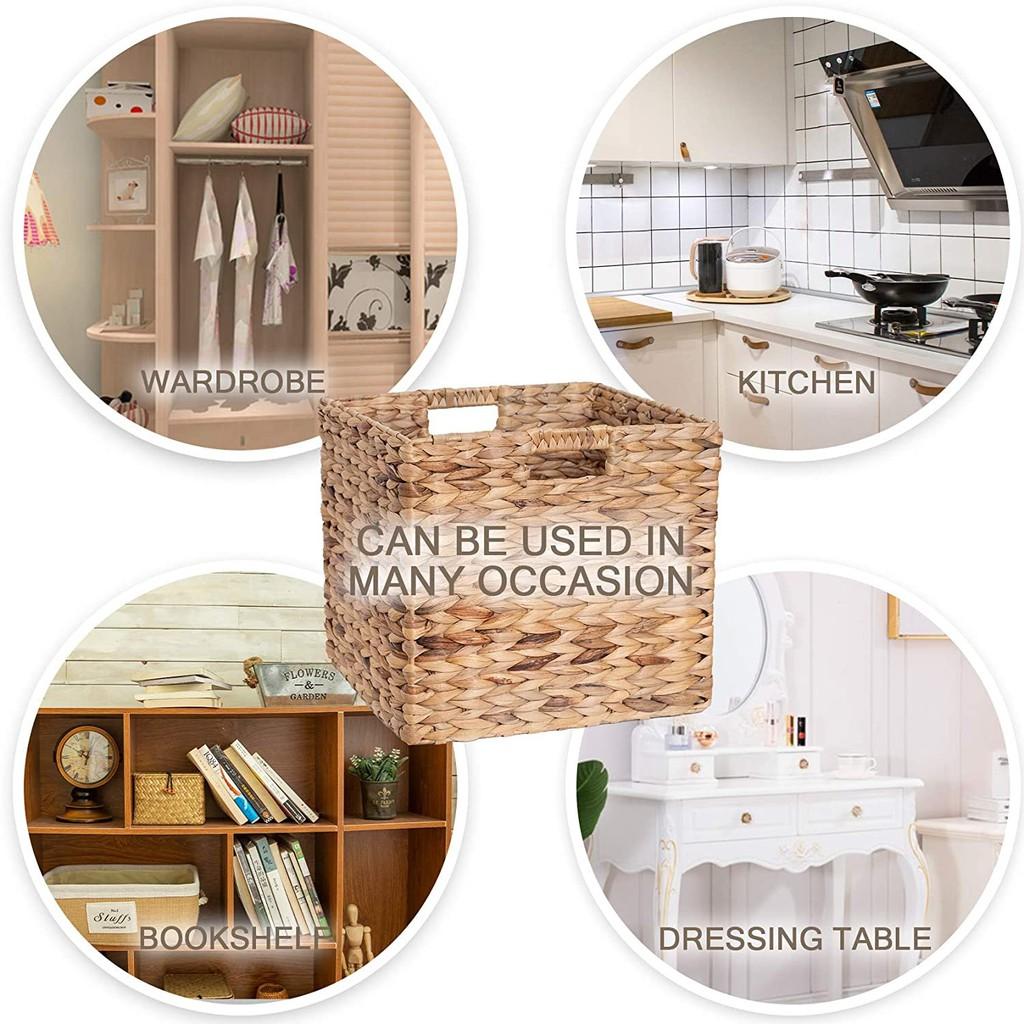 - Combo size 30 Giỏ đựng đồ lục bình hình vuông, có thể gấp gọn