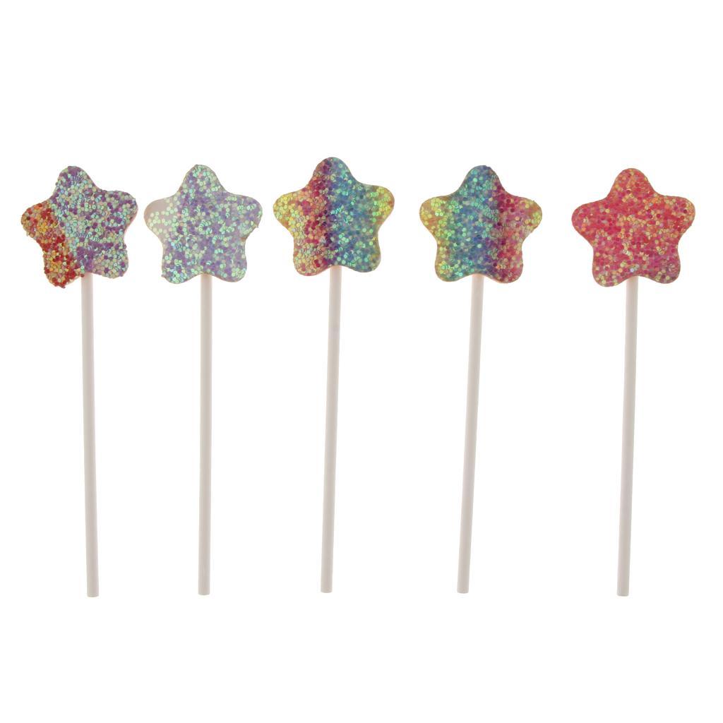 5 Pieces Cake Topper Insert Sticks Wedding Party Cake Decoration Star