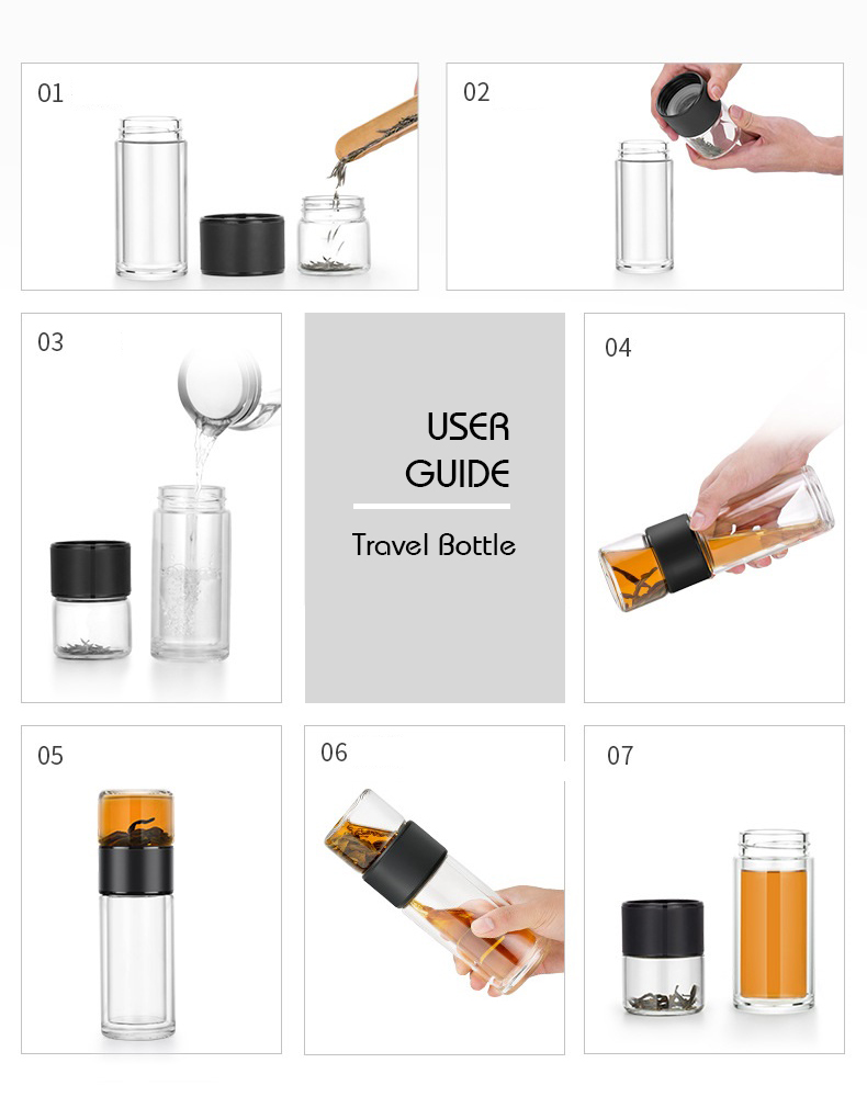 Bình lọc trà travel Samaglas C002C (238ml) - Nâu