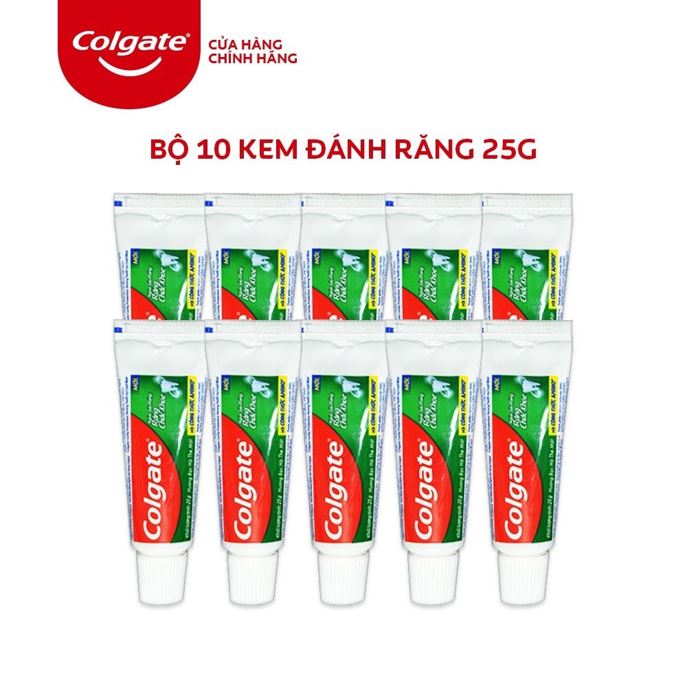 [HB gift] Bộ 10 Kem đánh răng Colgate ngừa sâu răng răng chắc khỏe 25g/tuýp