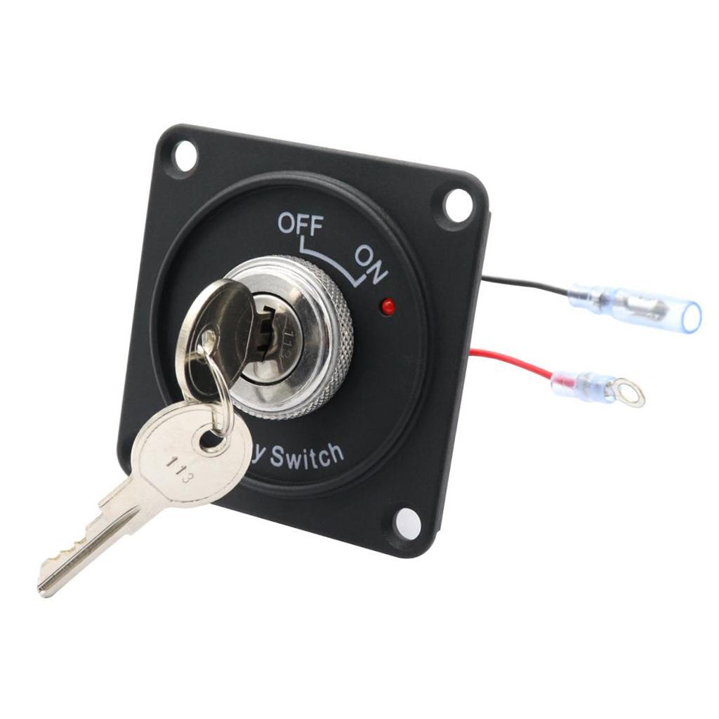 Car Auto DC 12V Single Ignition Switch Panel With Keys Engine Start ON-OFF