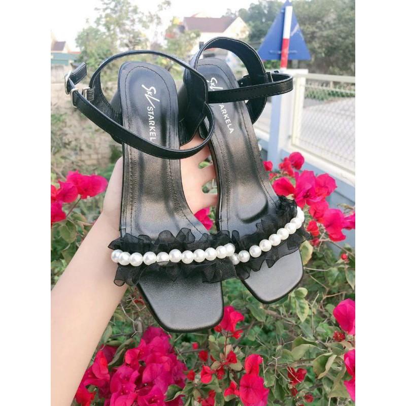 Sandal quai nhúm đính ngọc có video và ảnh thật