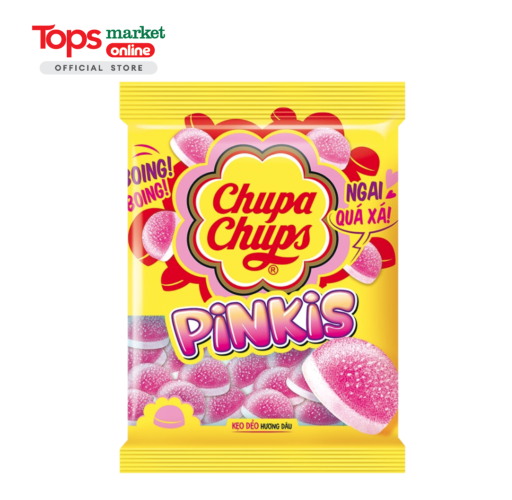 Kẹo Dẻo Chupa Chups Pinkis Hương Dâu Gói 90G