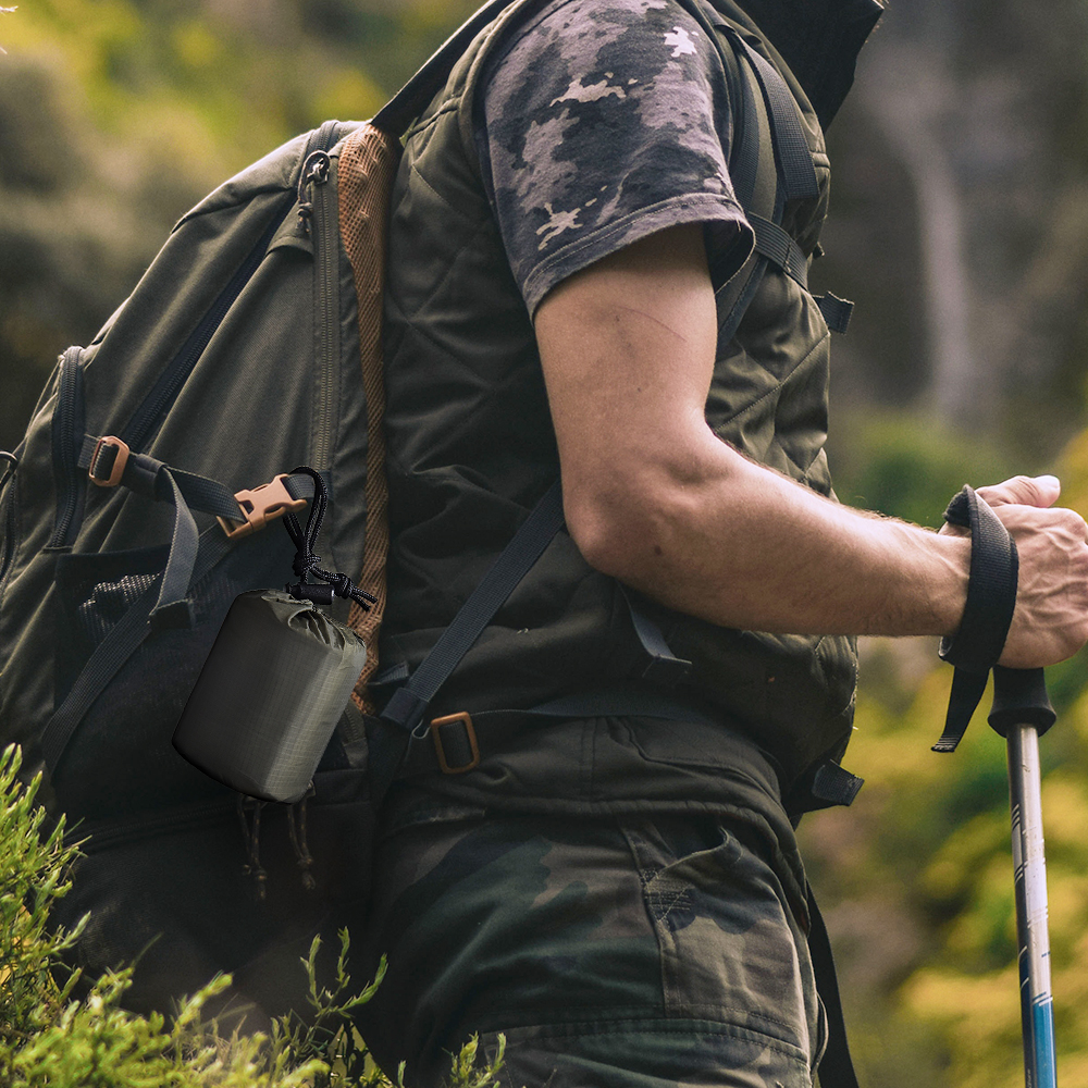 Túi Ngủ Khẩn Cấp Nhẹ Di Động Có Với Túi Dây Rút Cắm Trại Ngoài Trời Đi Bộ Đường Dài Du Lịch Sinh Tồn