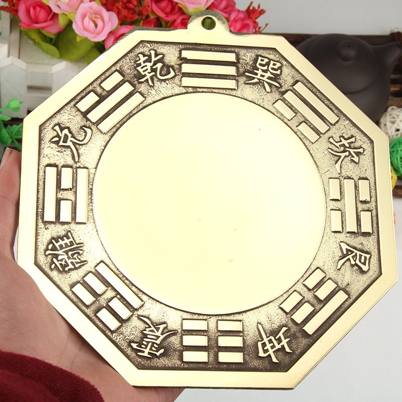 GƯƠNG TIÊN THIÊN BÁT QUÁI LỒI BẰNG ĐỒNG 14cm TRẤN TRẠCH , HOÁ SÁT , MANG BÌNH AN