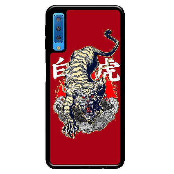 Ốp in cho Samsung Galaxy A7 2018 Hổ Nền Đỏ - Hàng chính hãng