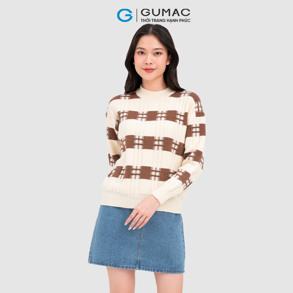 Áo len họa tiết sọc thời trang GUMAC AC11095