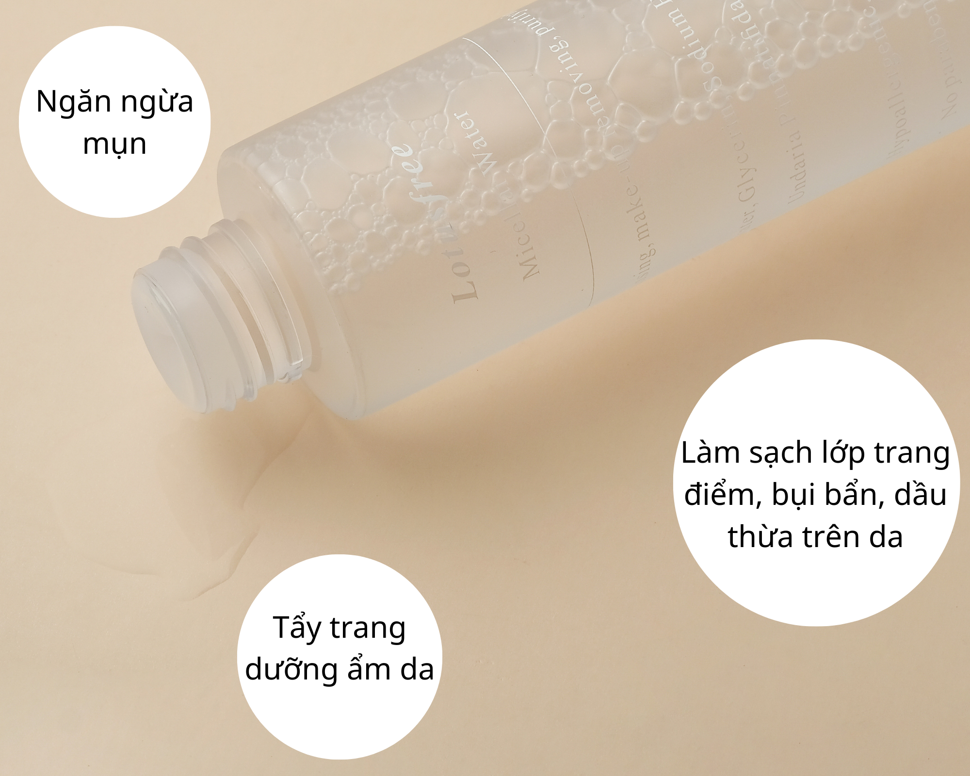 Micellar Water 150 ml Nước tẩy trang dưỡng ẩm phù hợp mọi loại da đặc biệt da mụn nhạy cảm. Siêu làm sạch, tẩy trang, thanh lọc, không gây dị ứng, không chất tạo màu, không paraben, không cồn.