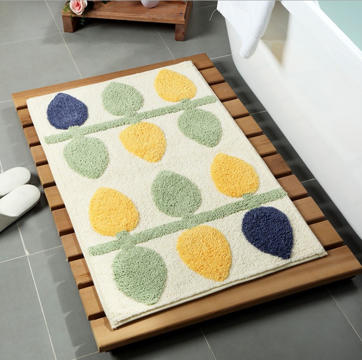Thảm Cotton Len Dệt Vải Nổi Chiếc Lá Cao Cấp PA9162