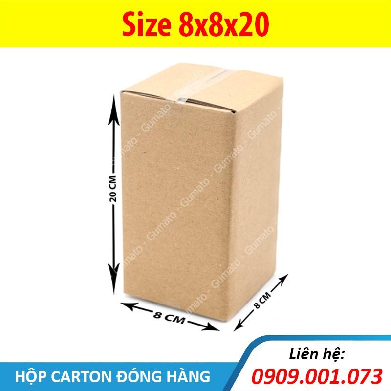 Hộp giấy P9 size 8x8x20 cm, thùng carton gói hàng Everest