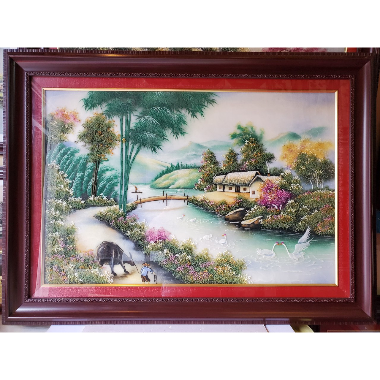 TRANH ĐÁ TỰ NHIÊN - LÀNG QUÊ ,CHỢ QUÊ