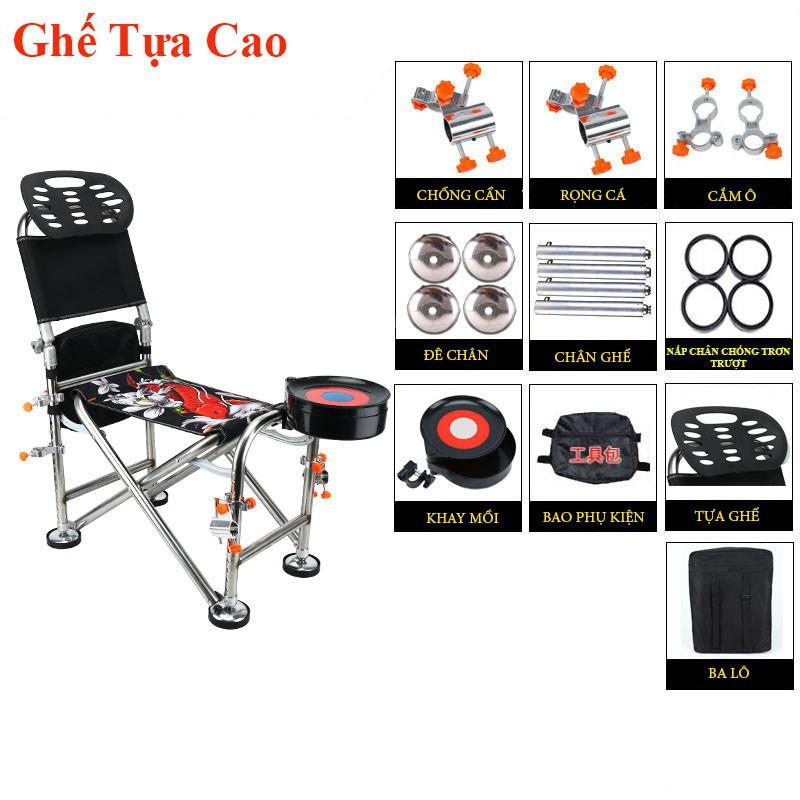 Ghế Câu Đài ghế câu cá địa hình full phụ kiện KK-10