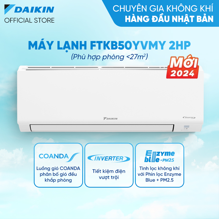 - Máy Lạnh Daikin Inverter FTKB50XVMV 2HP (18000BTU) - HÀNG CHÍNH HÃNG