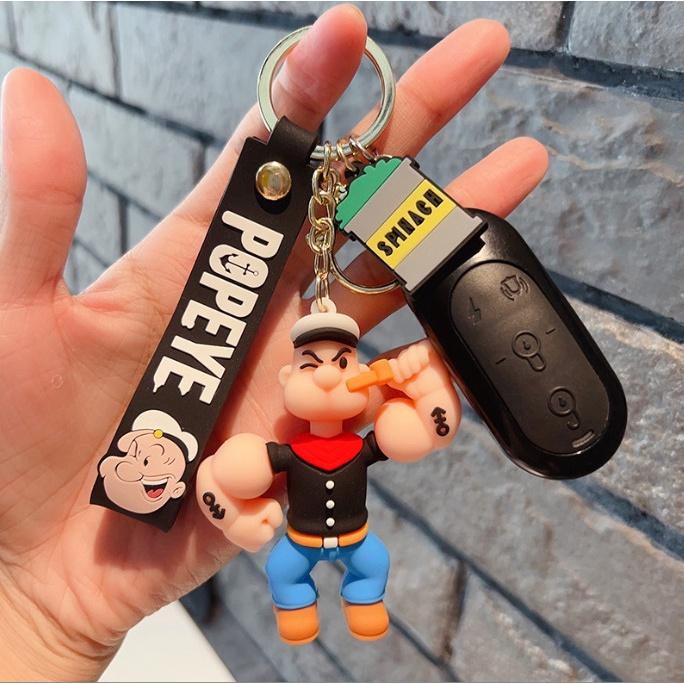 Móc khóa thủy thủ Popeye phim hoạt hình dễ thương PVC l