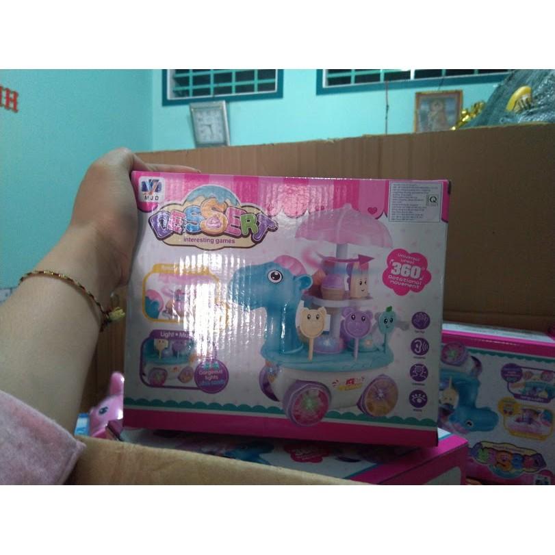 Đồ chơi xe bán kem hình con ngựa mini chạy pin siêu đẹp