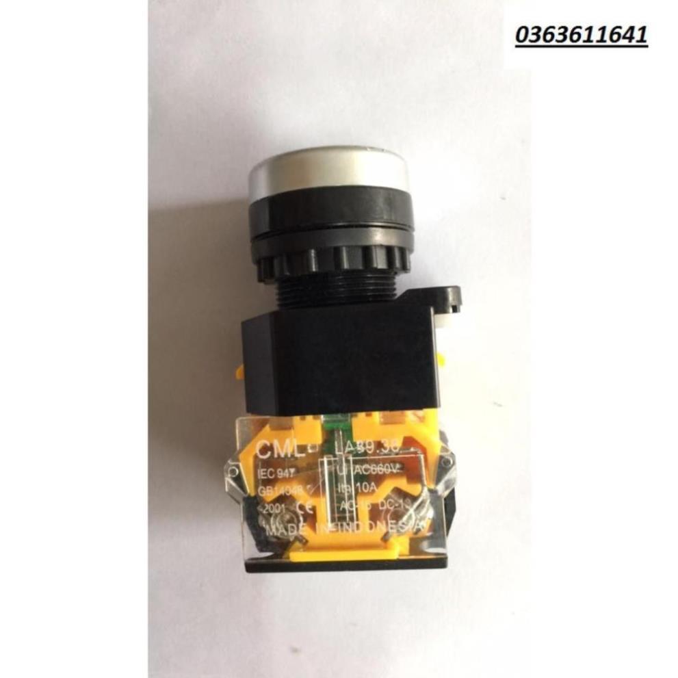 Nút nhấn không đèn nút ấn không đèn Ø22 phi 22 màu xanh .