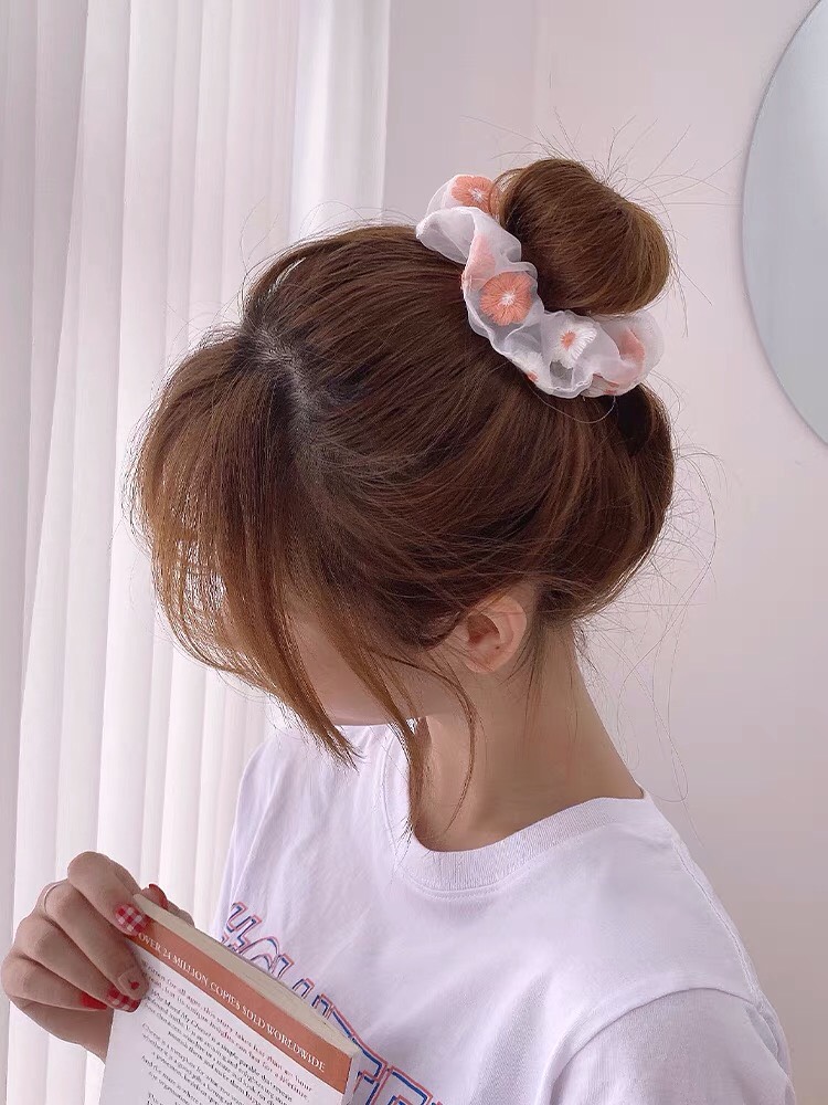 dây cột tóc scrunchies - kẹp tóc nơ hoa