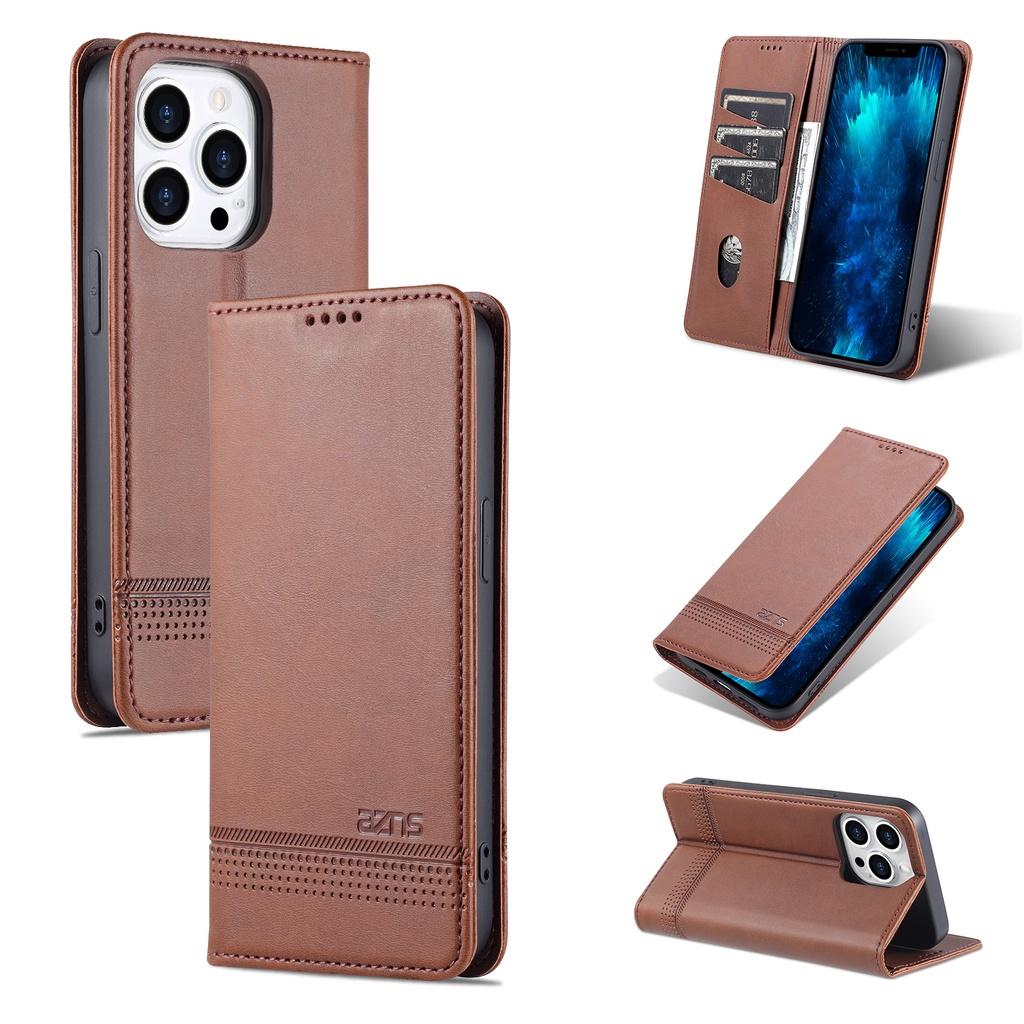 Bao da PU điện thoại nắp lật nam châm kiêm ví đựng thẻ cho iPhone 13 Pro Max 13 Mini 12 Pro Max 12 Mini