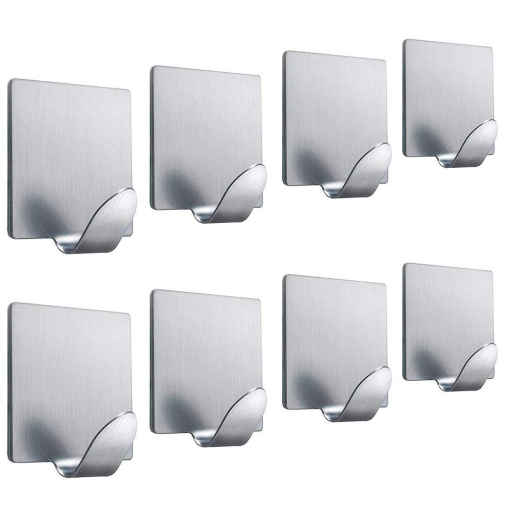 Combo 8 móc dán tường chịu lực inox 304 có sẵn keo dán Hobby Home Decor 45-2
