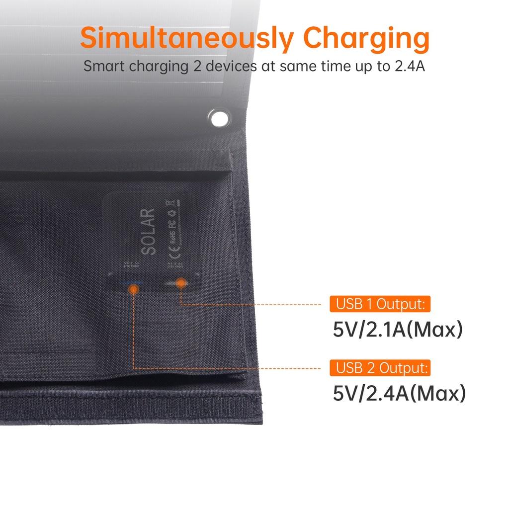 Bộ sạc năng lượng mặt trời di động 22w CHOETECH SC005 có thể gấp gọn