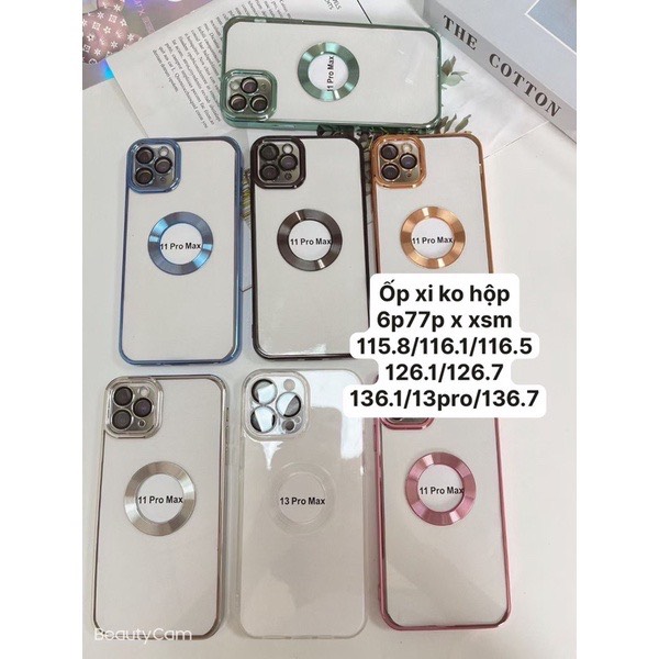 Ốp lưng IPHONE 6D, Bảo vệ cam trong suốt, Viền xi nhôm, Bảo vệ toàn bộ máy cho 7PLUS 8PLUS X XSMAX 11 11PROMAX 12PROMAX 13PRO 13PROMAX