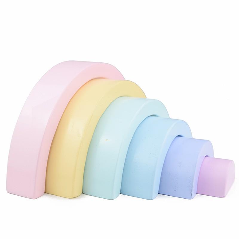 Bộ đồ chơi xếp hình cầu vồng bằng gỗ cho bé