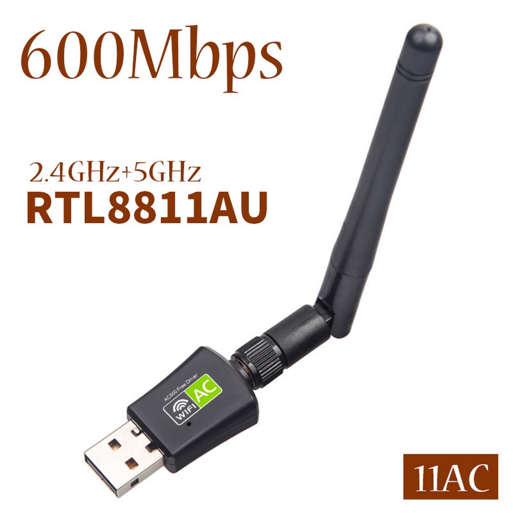 USB bắt Wifi không dây băng tần kép 5GHz 2.4GHz 600Mbps cho máy tính/laptop