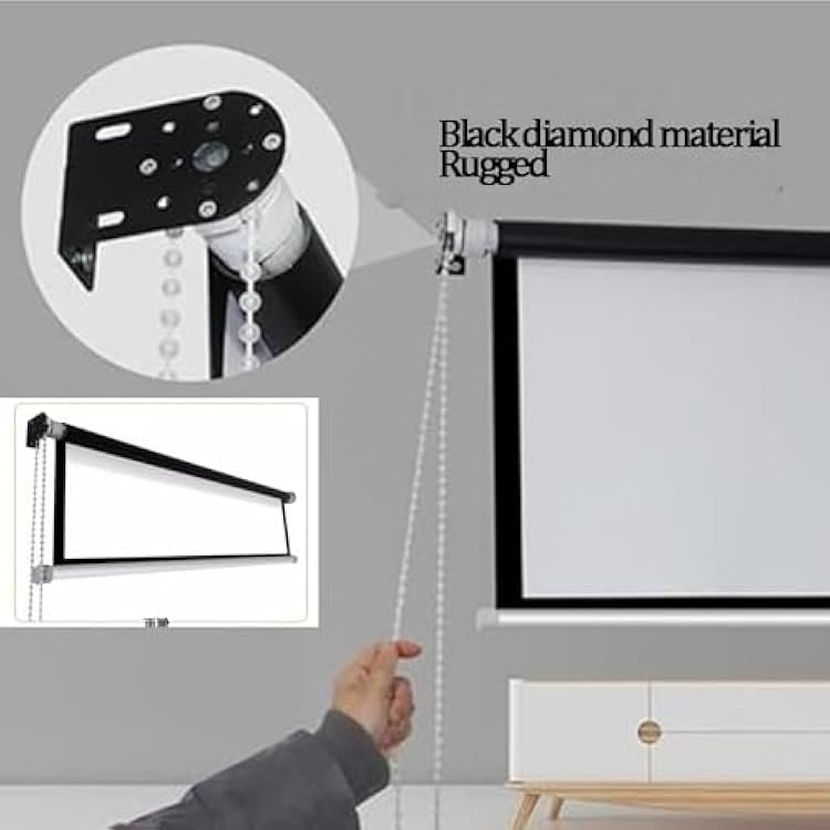 Màn chiếu treo tường Prima kéo dây chuỗi hạt pha lê (dạng rèm) tỉ lệ 16:9 và 4:3 kích thước 60–100 inch ,Dùng cho máy chiếu mini &amp; văn phòng - Hàng nhập khẩu