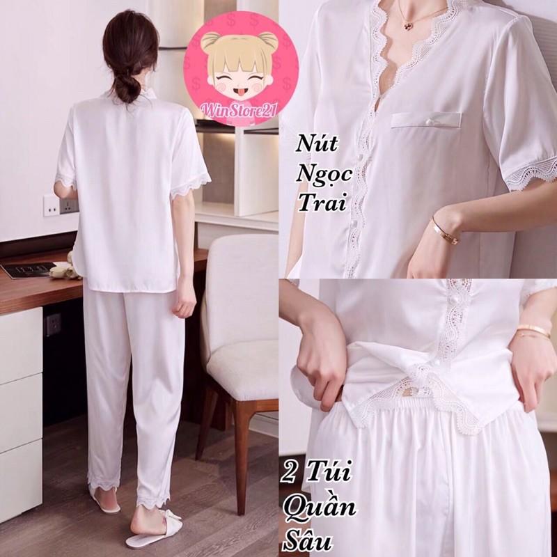 Đồ Bộ Pijama Đồ Bộ Lụa Nữ mặc nhà tay ngắn quần dài ( Form 40kg đến 60kg )