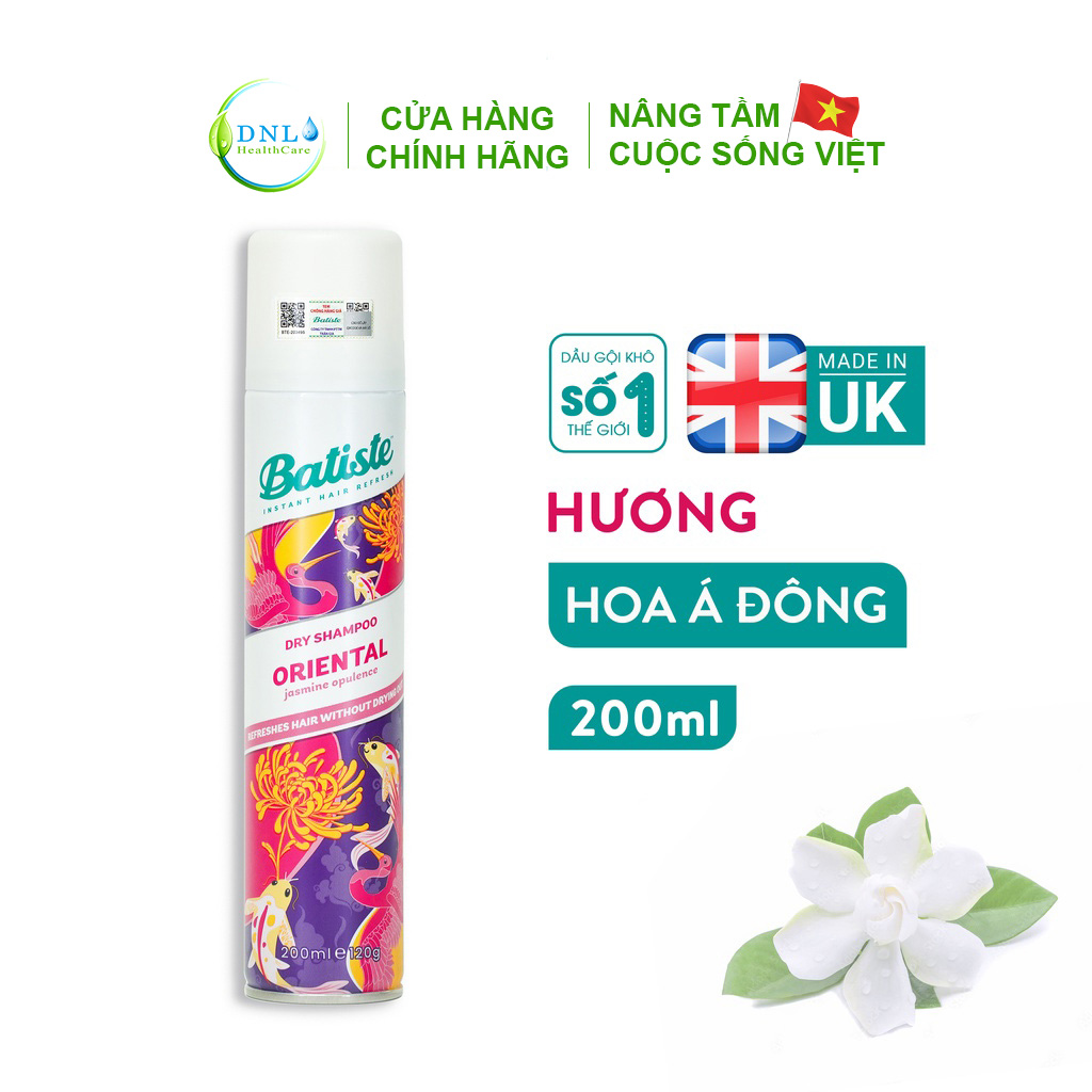 Dầu Gội Khô Batiste Hương Hoa Á Đông Sang Trọng Quý Phái - Batiste Dry Shampoo Pretty &amp; Opulent Oriental 200ml