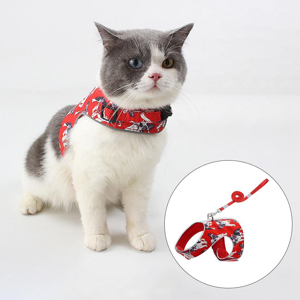 Cat Harness Soft Adjustable Pet Vest for Walking Small Medium Large Cats