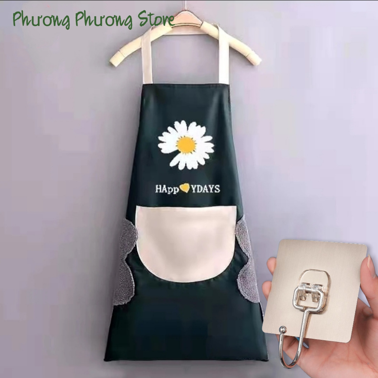 Tạp Dề Polime Không Thấm Nước, Sạch Sẽ Cute ( Tặng Vỉ Dán Tường To )