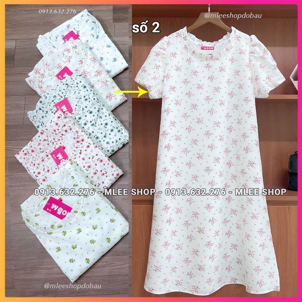 Đầm bầu thu họa tiết hoa nhí, váy bầu mùa thu đẹp, MLEE SHOP