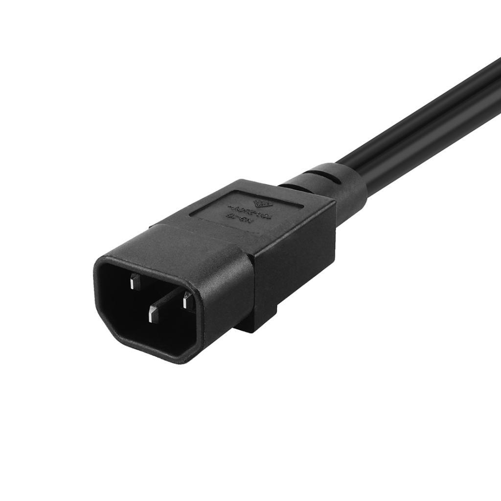 2x IEC C14 to C13+C5 Male to Female Y Splitter Power Cable Adapter