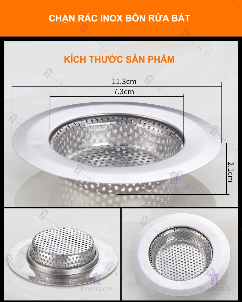 Lọc Rác Inox Chậu Rửa Bát 11.5cm - Lọc Rác Bồn Rửa Chống Tắc Cao Cấp - HG Home