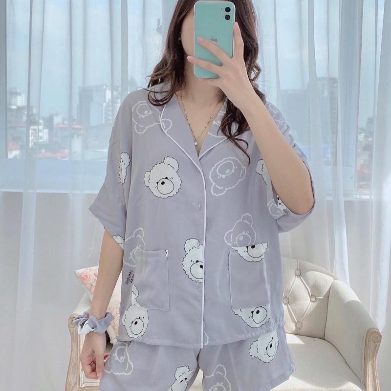 Bộ ngủ Pijama hoạ tiết đáng yêu - Lụa mango