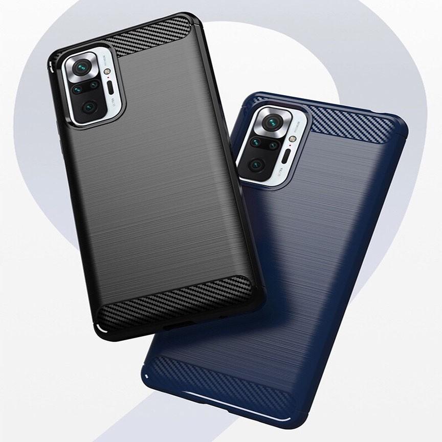 Ốp lưng dẻo dành cho điện thoại Xiaomi Redmi Note 10 / Note 10 pro vân sợi cacbon chống sốc Rugger Amor