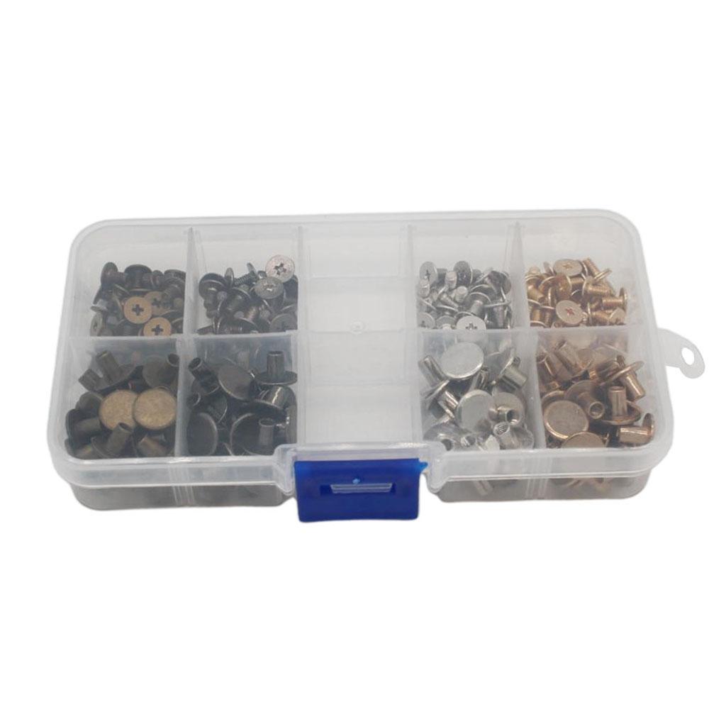 100Pcs Belt Screw Rivets Head Leather Craft Wallet Bag