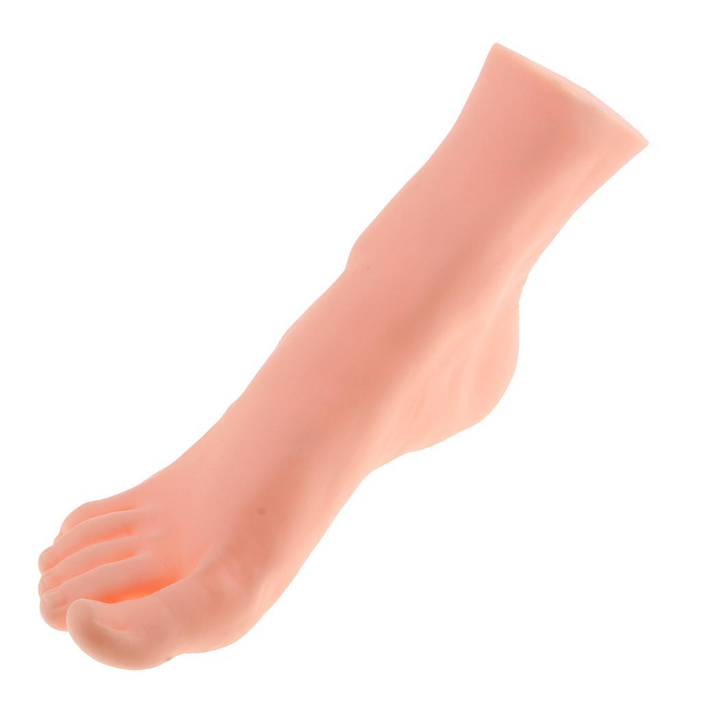 1pcs Silicone Rubber Male Right Foot Mannequin Model for Shoes Socks Sox Short Stocking Anckle Chain Display