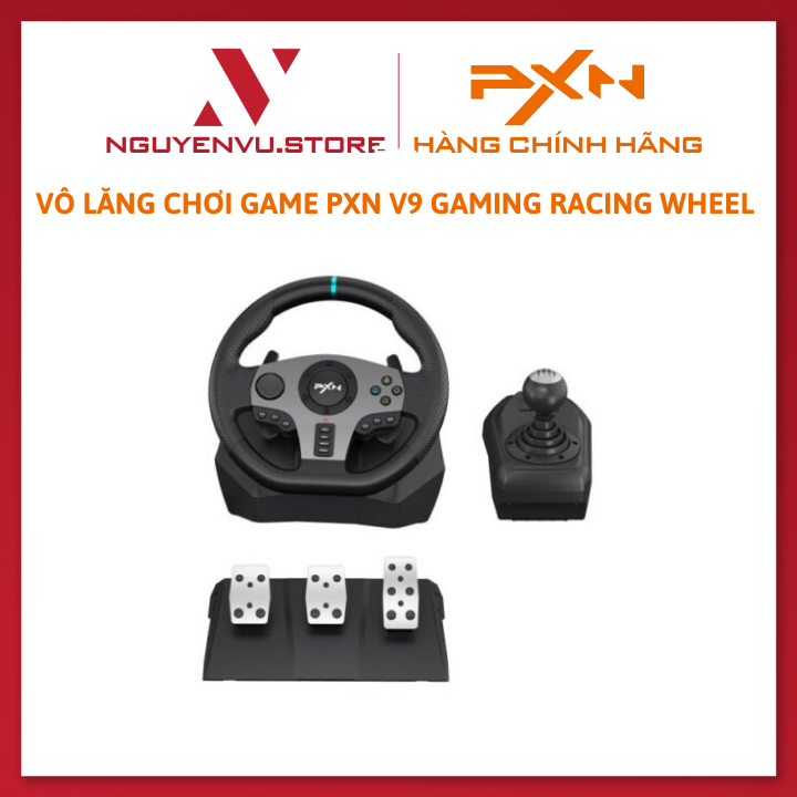 Bộ Full Vô Lăng Chơi Game PXN V9 Gaming Racing Wheel - Hàng Chính Hãng