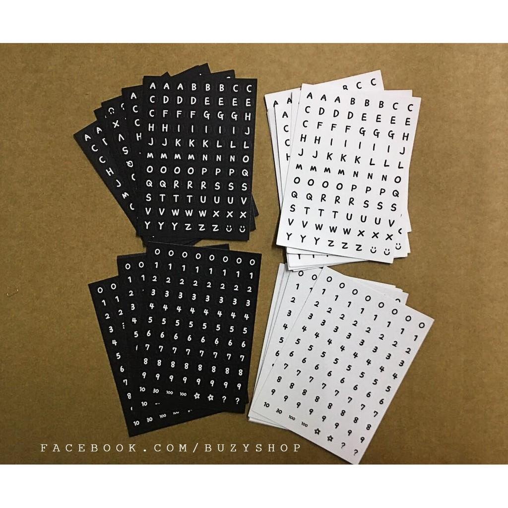Sticker chữ và số trang trí thiệp, scrapbook, sổ tay