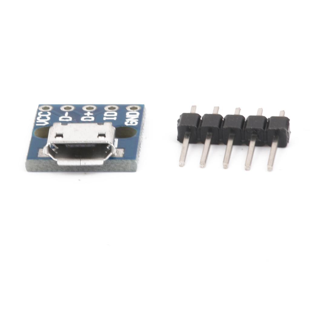 2Pieces USB Micro-B Breakout Board Power Charging Converter Module