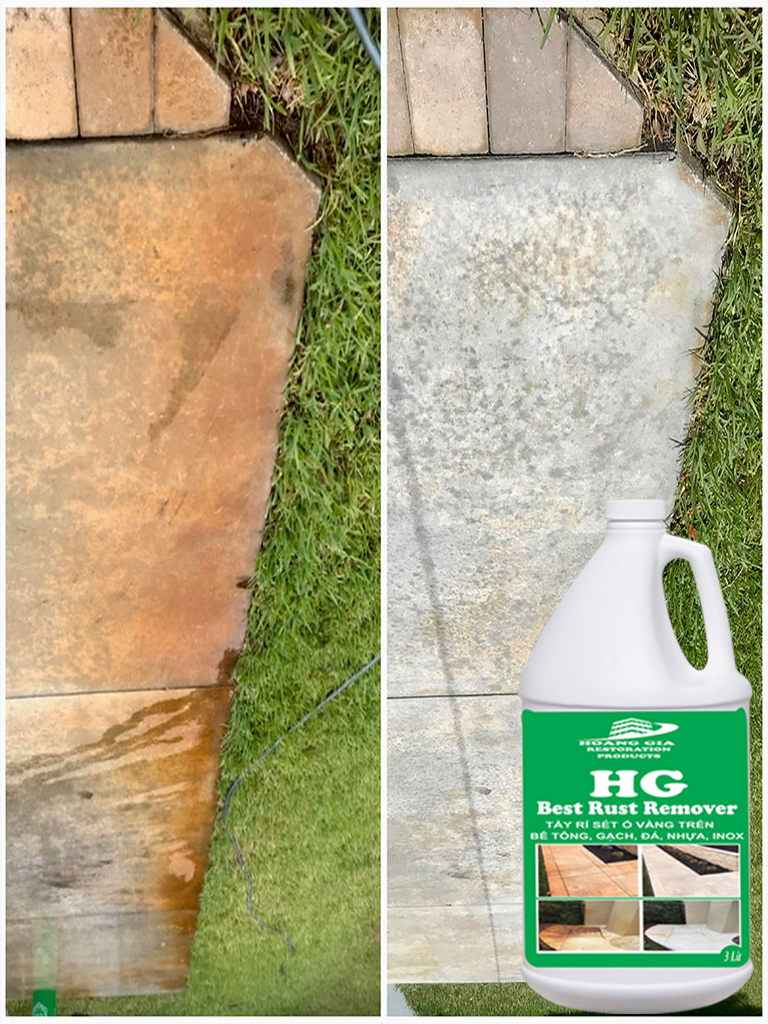 Dung dịch tẩy ố mốc rỉ sét ố vàng trên đá , Bê tông, nhựa HG Best Rust Remover 2000ml
