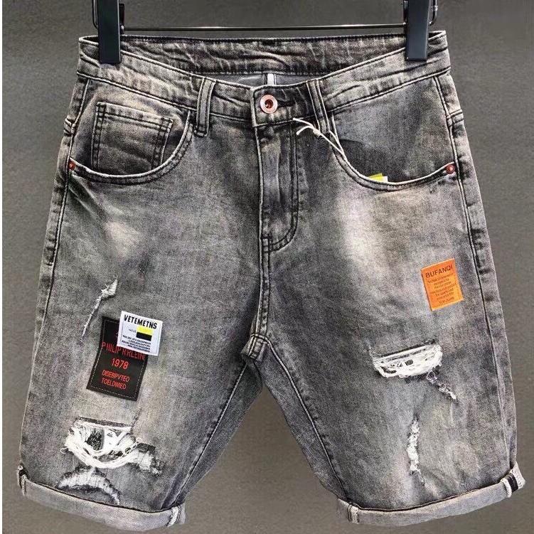 Quần short jean chất bò co giãn- quần lửng nam nhiều mẫu thời trang TINA ms205