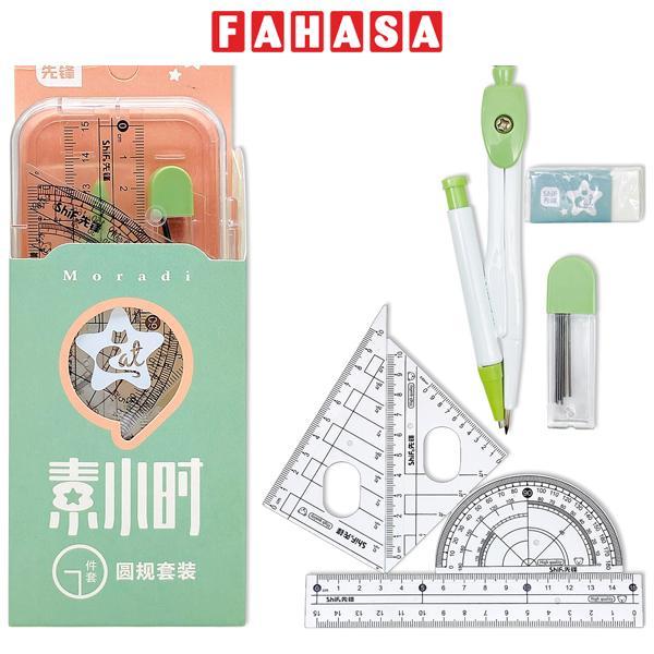 Bộ Compa 7 Món - Bút Chì Kim - ShiF 3111 - Màu Xanh Lá