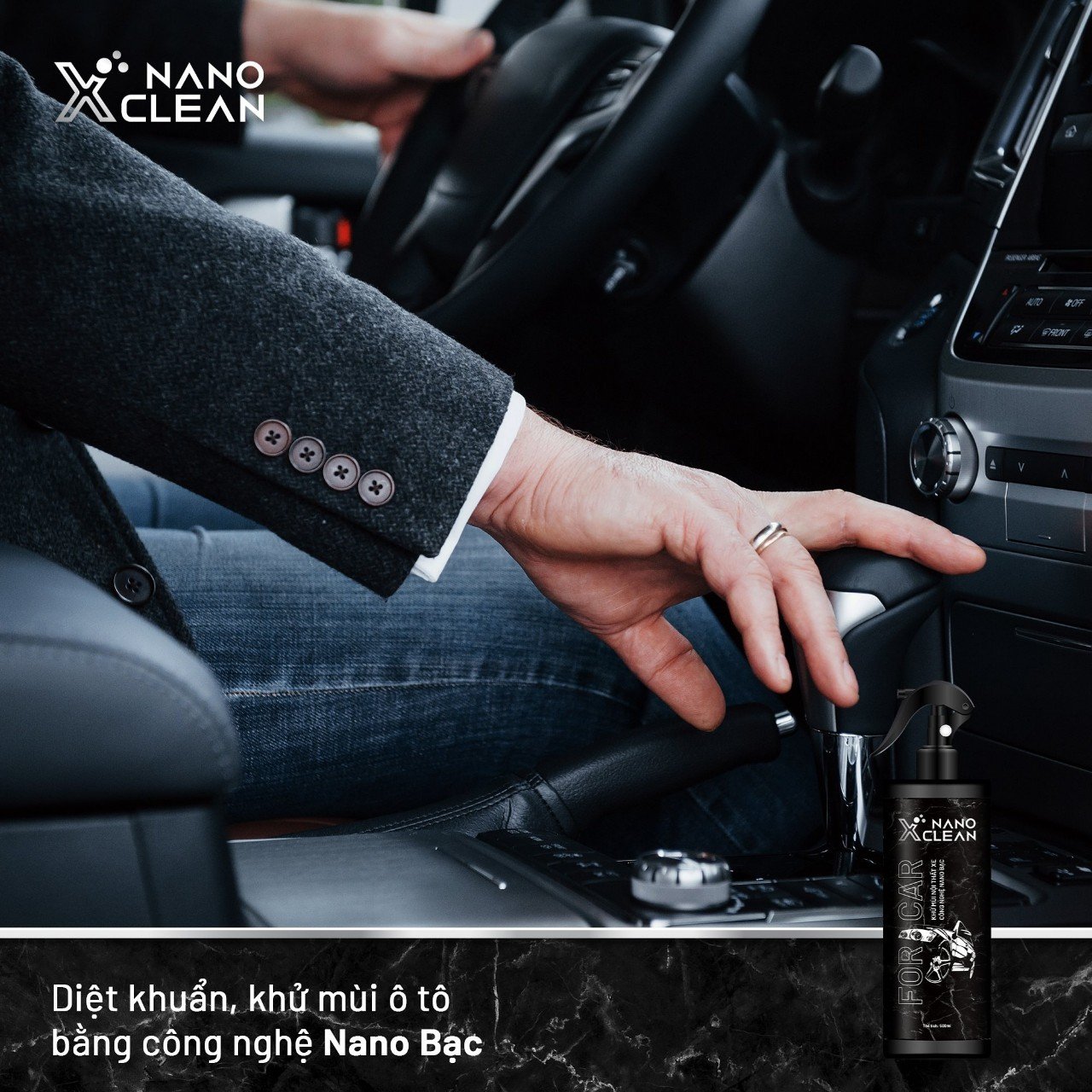 Hình ảnh Combo 2 chai xịt diệt khuẩn khử mùi ô tô, xe hơi Nano Xclean For Car 500ml-Khử mùi Hải Sản, ẩm mốc-Vệ sinh, khử mùi nội thất-Nano Bạc AHT Corp