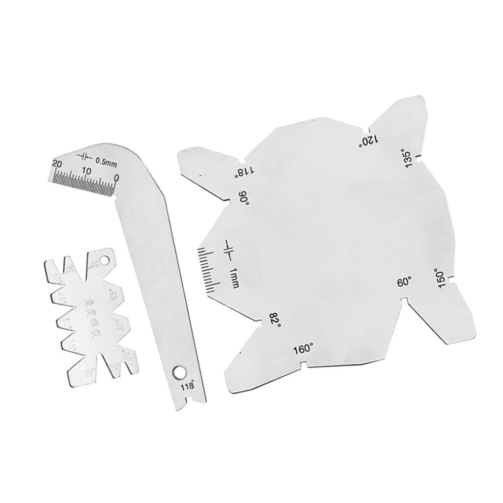 3pcs Angle Gauge Set Sharpener Tools S/S Inspection Drill Bits Angle Metal