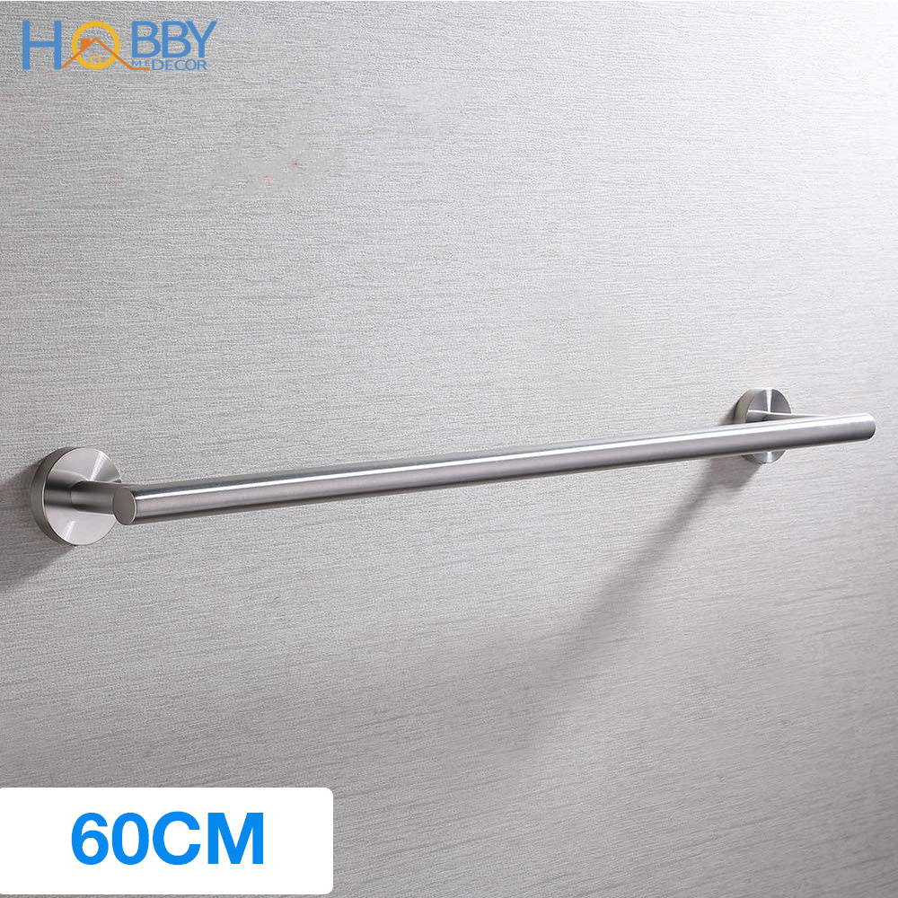 Thanh treo khăn tắm Inox 304 phòng tắm gắn tường - có chiều dài 40cm và 60cm - không rỉ sét - HOBBY MTGT